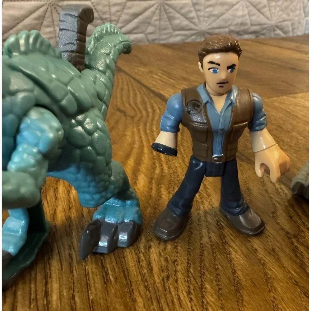 Fisher‎ Price Imaginext Jurassic Park World Dinosaurs Figures Lot ATV Motorcycle